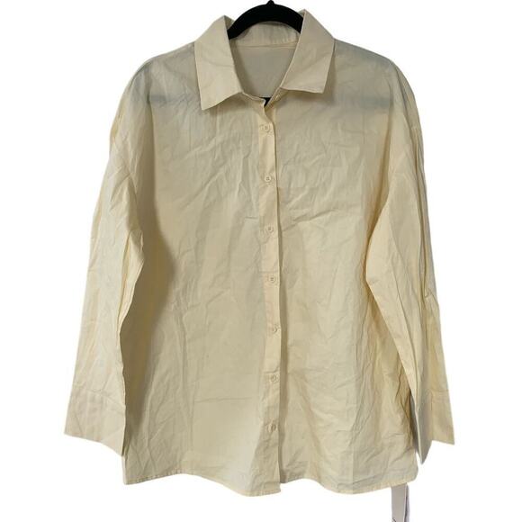 NWT Commense Yellow Button Down Shirt - Picture 1 of 6